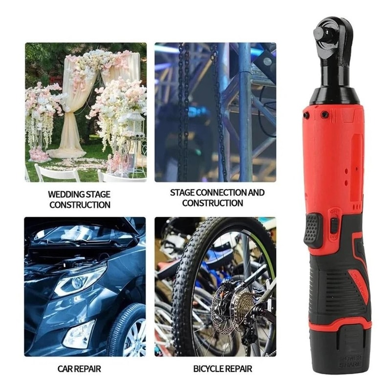 Cordless Electric Ratchet Wrench Drive Right Angle Power Tool 9