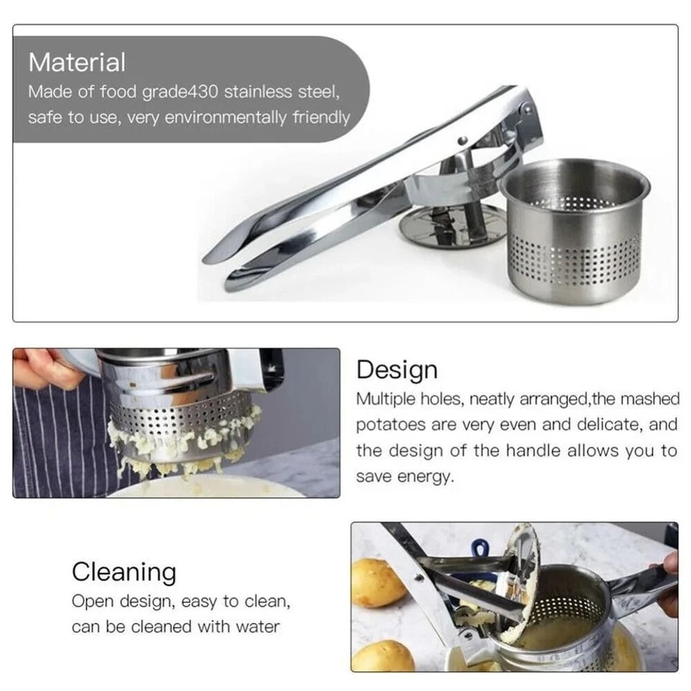Premium Stainless Steel Potato Ricer Heavy Duty Masher For Smooth LumpFree Potatoes 6
