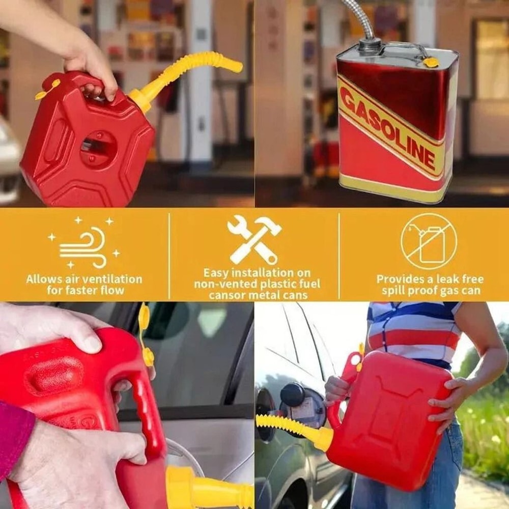 Flexible Gas Can Spout Replacement Kit With Vent Caps For Plastic Fuel Cans 3