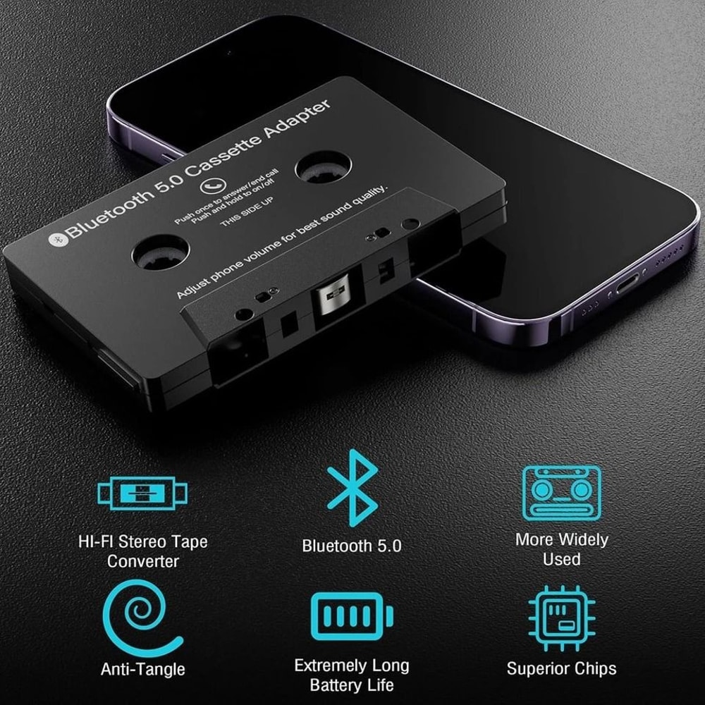 Bluetooth Cassette Adapter For Car With Hands Free Calling And Wireless Music 2