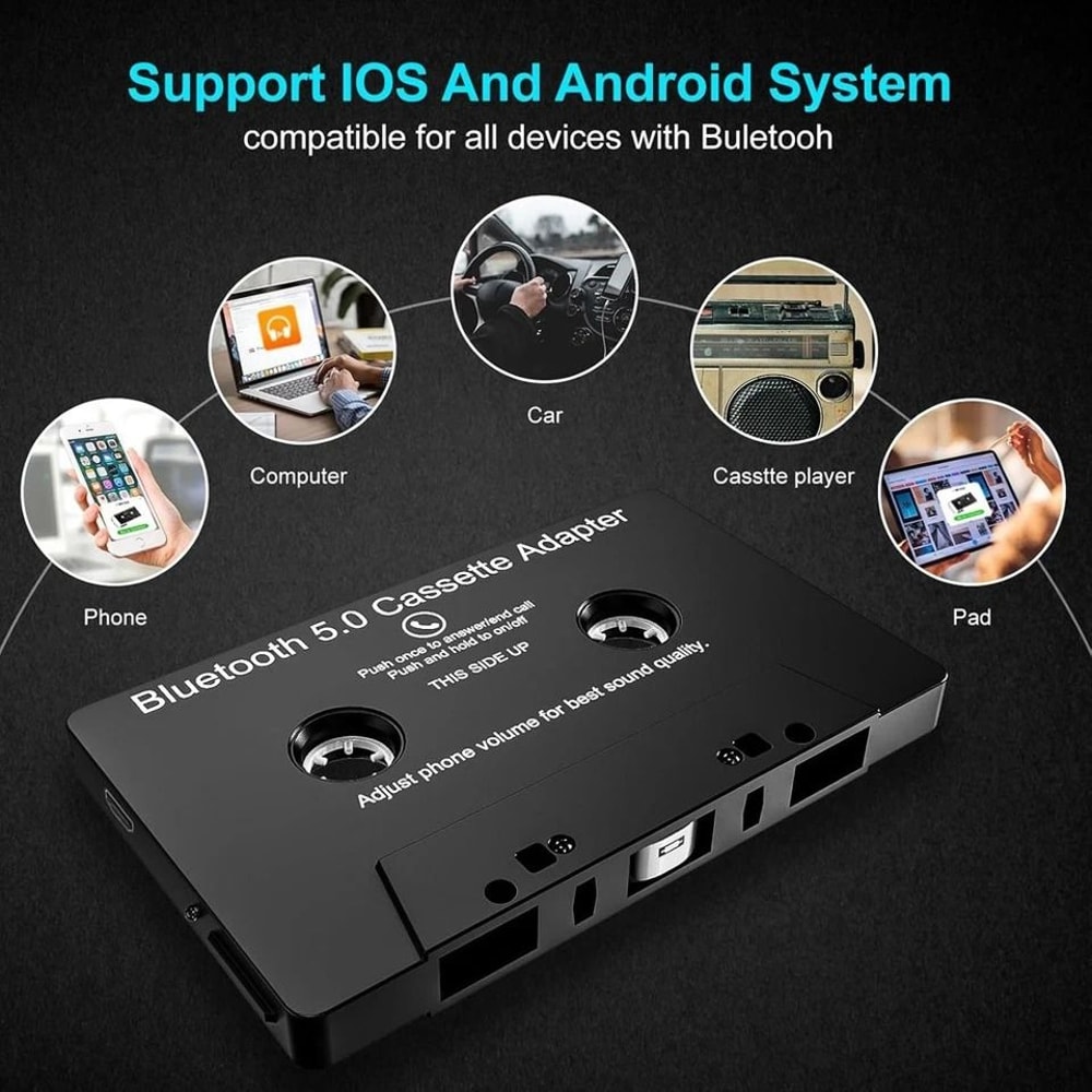 Bluetooth Cassette Adapter For Car With Hands Free Calling And Wireless Music 4
