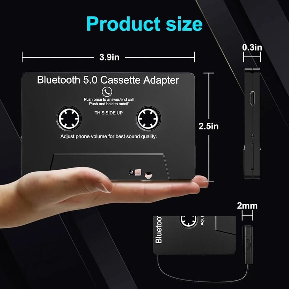 Bluetooth Cassette Adapter For Car With Hands Free Calling And Wireless Music 6