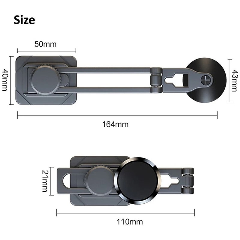 Foldable Magnetic Dashboard Phone Holder Rotating Universal Car Mount 7