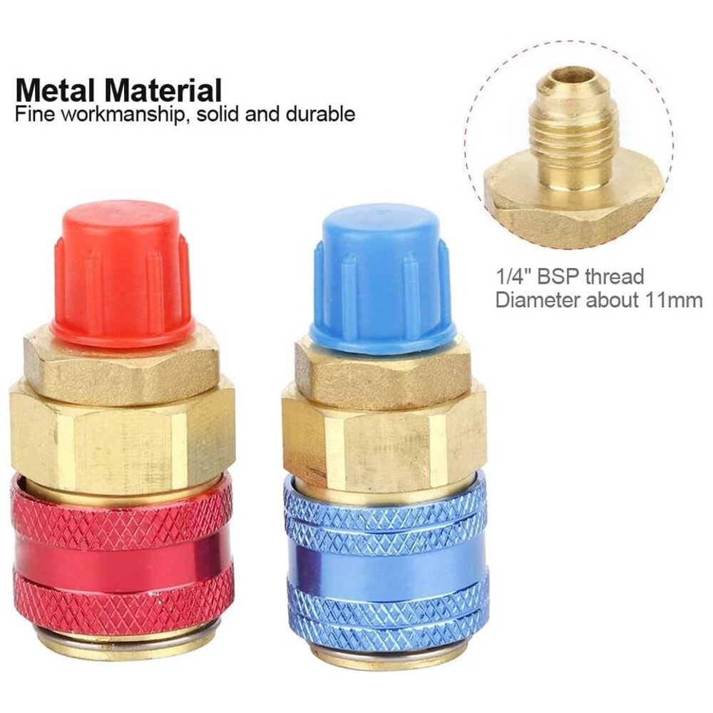 Quick Coupler Adapter Set High Low Side SAE Male Flare For Car AC Service 2