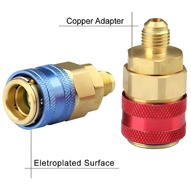 Quick Coupler Adapter Set High Low Side SAE Male Flare For Car AC Service 3