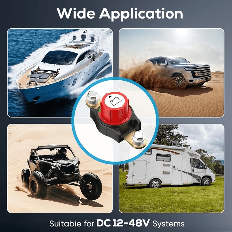 Side Post Battery Disconnect Switch Heavy Duty Battery Cut Off For Car RV Boat 9