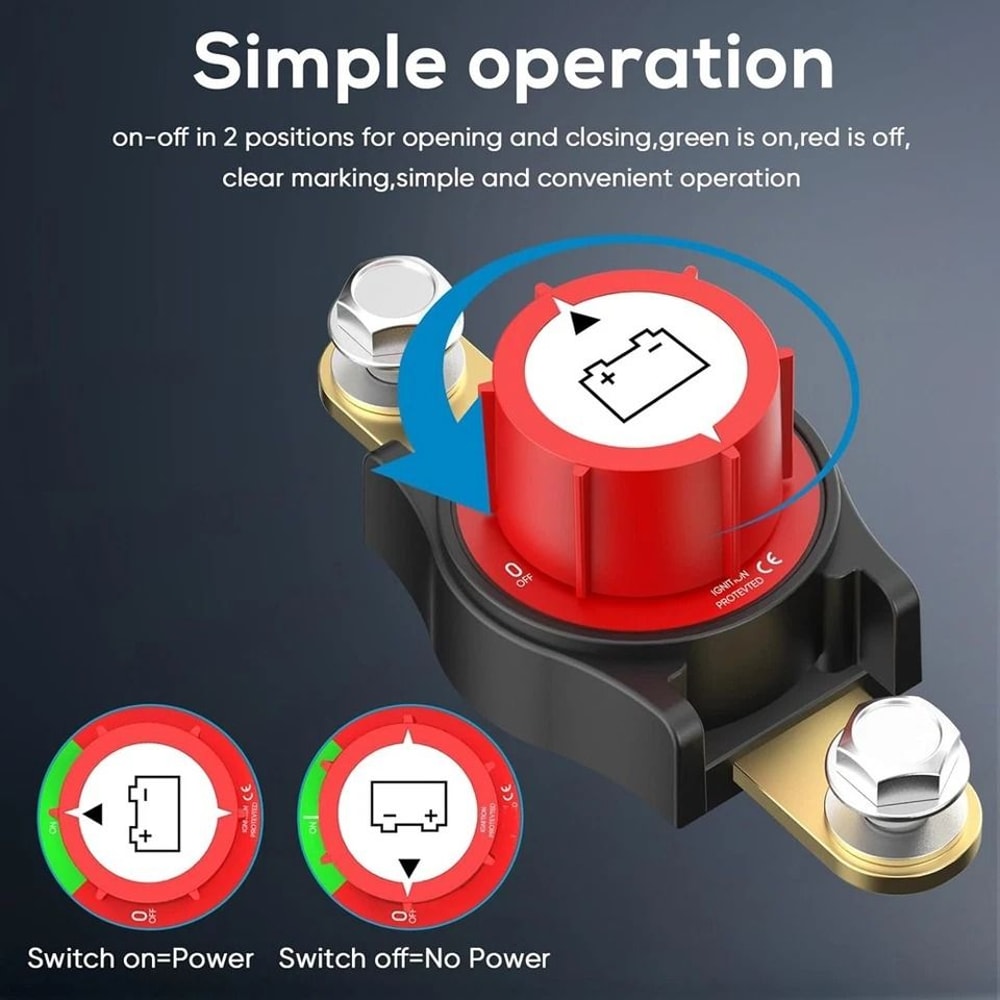 Side Post Battery Disconnect Switch Heavy Duty Battery Cut Off For Car RV Boat 3