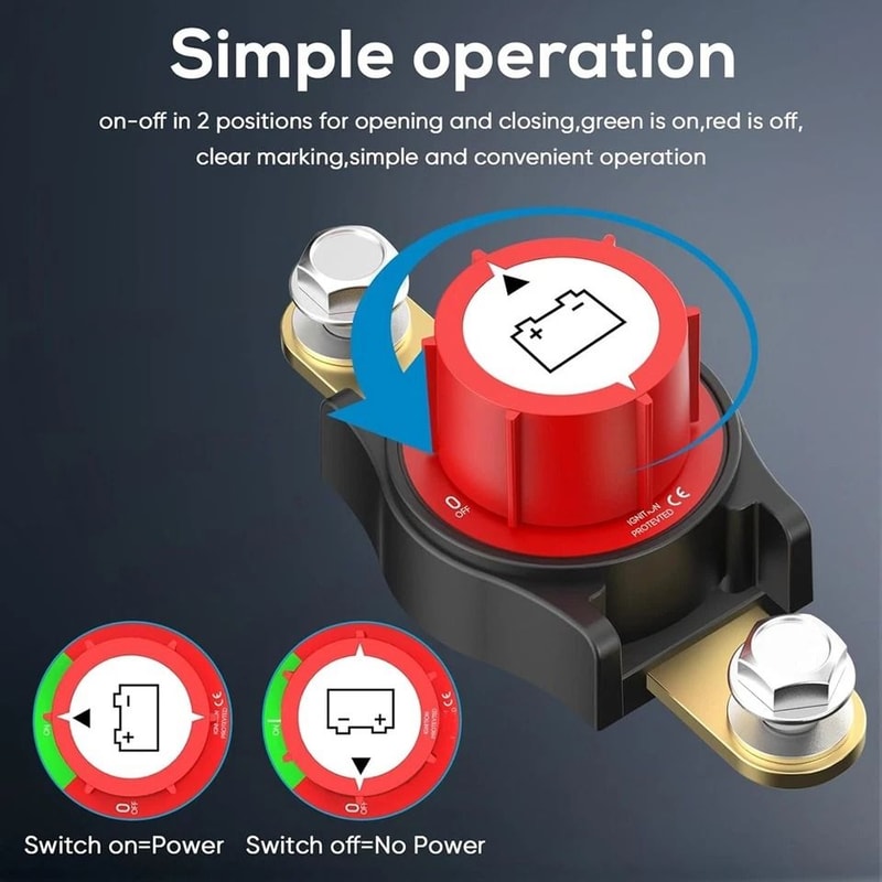Side Post Battery Disconnect Switch Heavy Duty Battery Cut Off For Car RV Boat 3