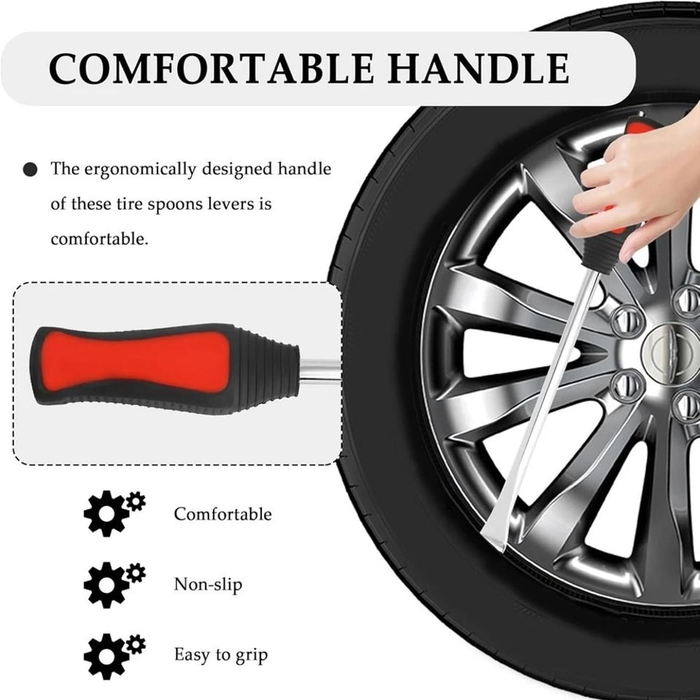 Heavy Duty Motorcycle Tire Spoon Tool Kit With Tire Iron Levers And Rim Protectors 5