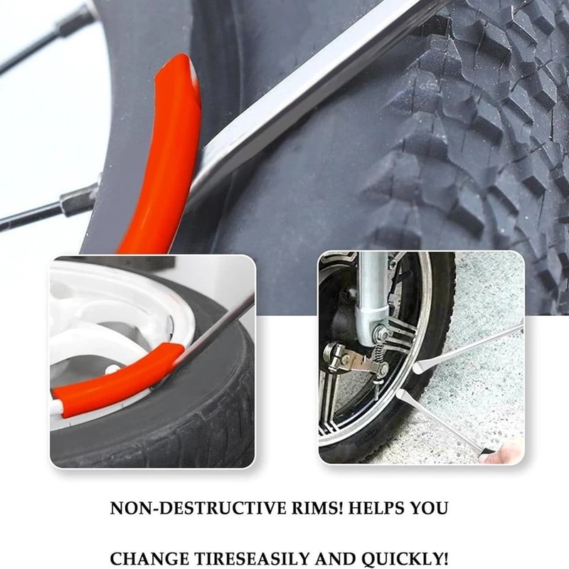 Heavy Duty Motorcycle Tire Spoon Tool Kit With Tire Iron Levers And Rim Protectors 7