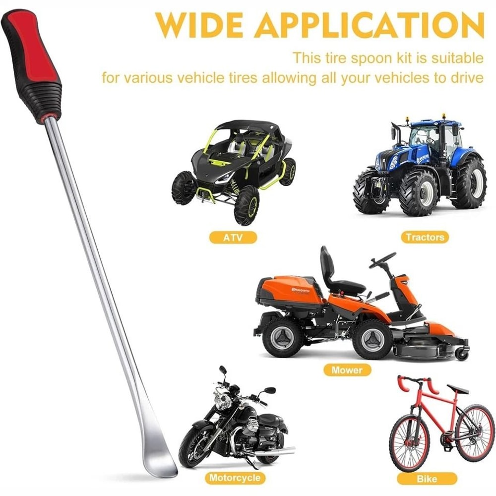 Heavy Duty Motorcycle Tire Spoon Tool Kit With Tire Iron Levers And Rim Protectors 8