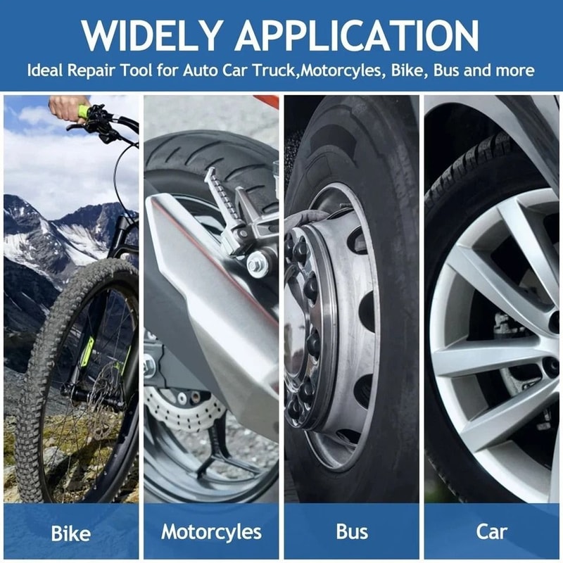 Tire Repair Kit With Tire Patch Roller And Liner Scraper For Car Truck 7