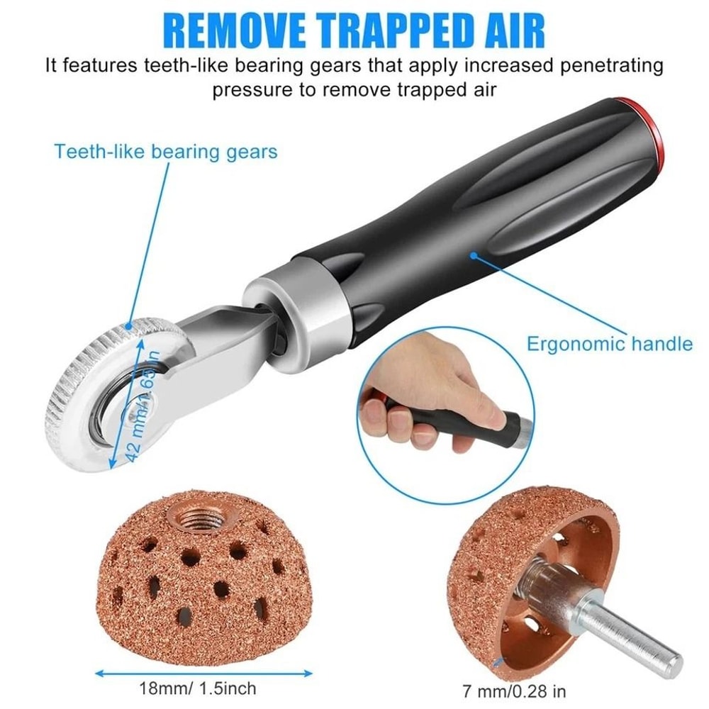 Tire Repair Kit With Tire Patch Roller And Liner Scraper For Car Truck 8