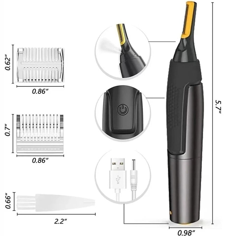 Rechargeable Nose Hair Trimmer For Men Ear Nose Eyebrow Beard Trimmer 5