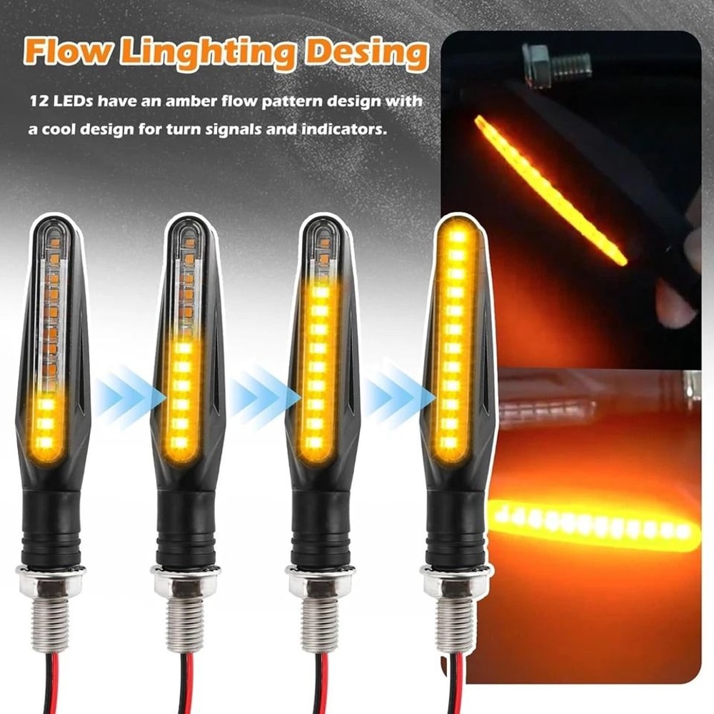 Universal Motorcycle LED Turn Signals Amber Blinkers For Bikes ATV Scooters 2