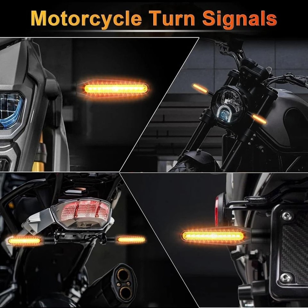 Universal Motorcycle LED Turn Signals Amber Blinkers For Bikes ATV Scooters 4