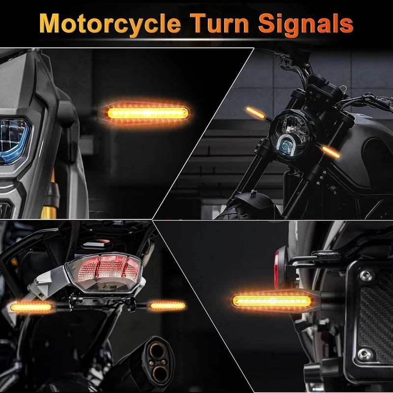 Universal Motorcycle LED Turn Signals Amber Blinkers For Bikes ATV Scooters 4