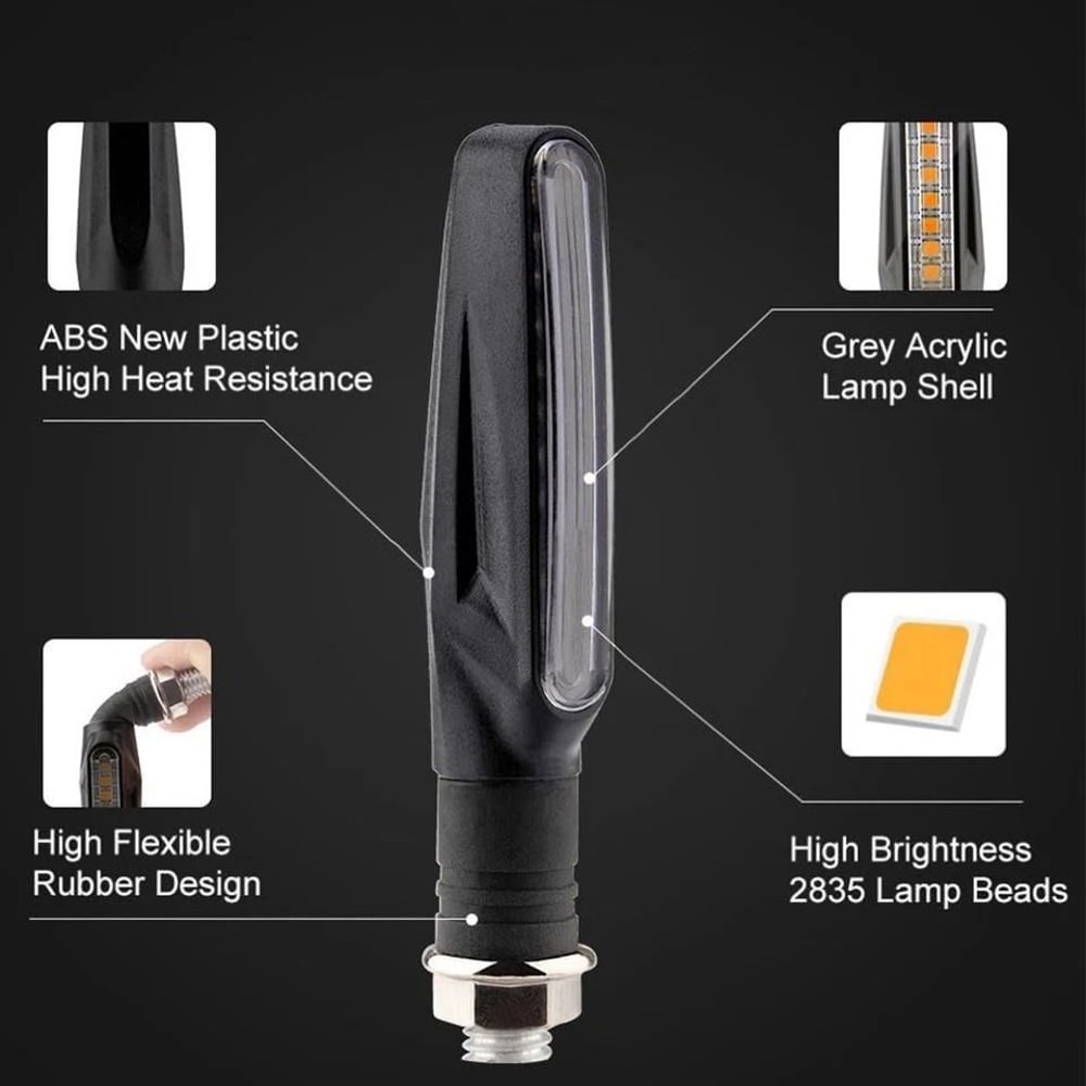 Universal Motorcycle LED Turn Signals Amber Blinkers For Bikes ATV Scooters 6