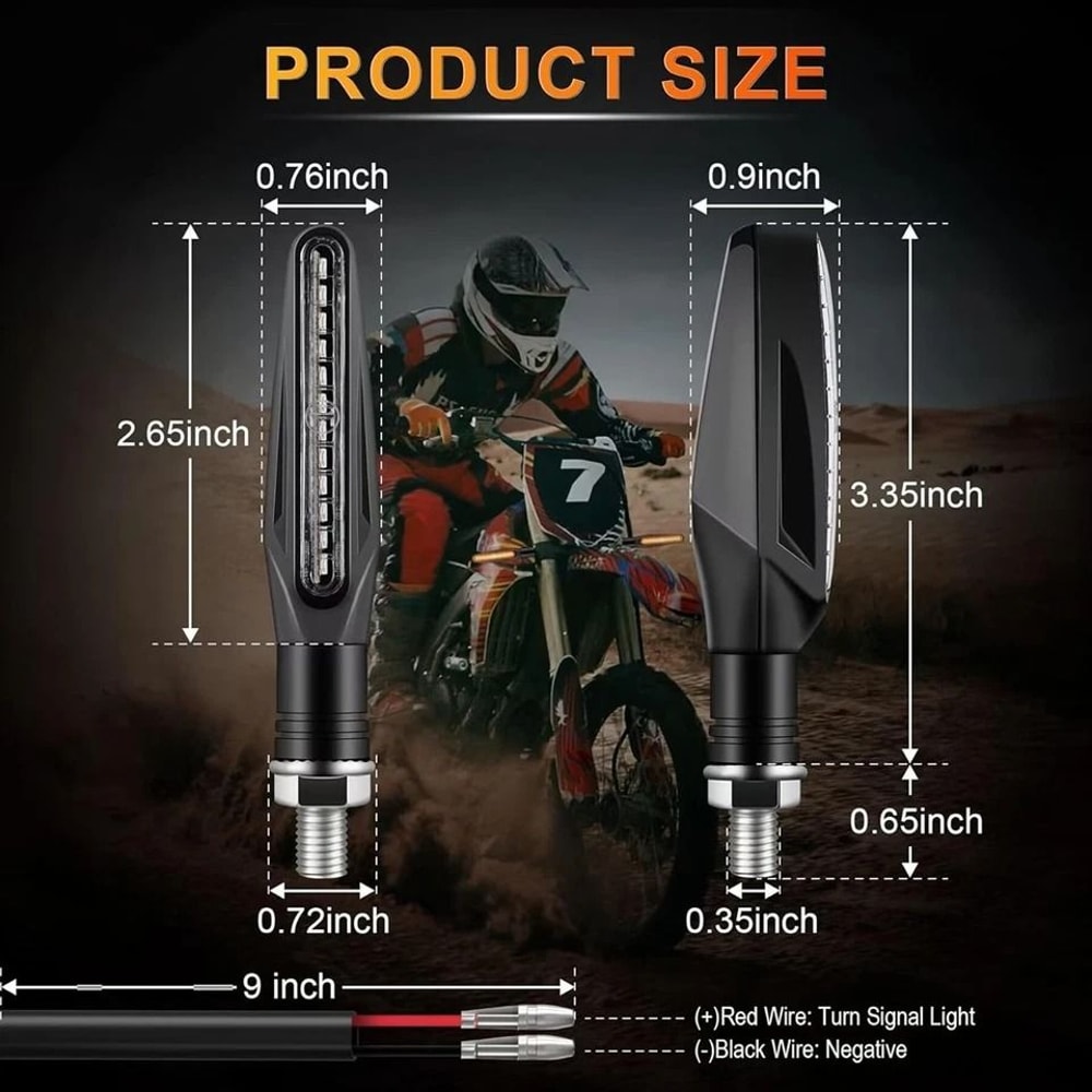 Universal Motorcycle LED Turn Signals Amber Blinkers For Bikes ATV Scooters 8