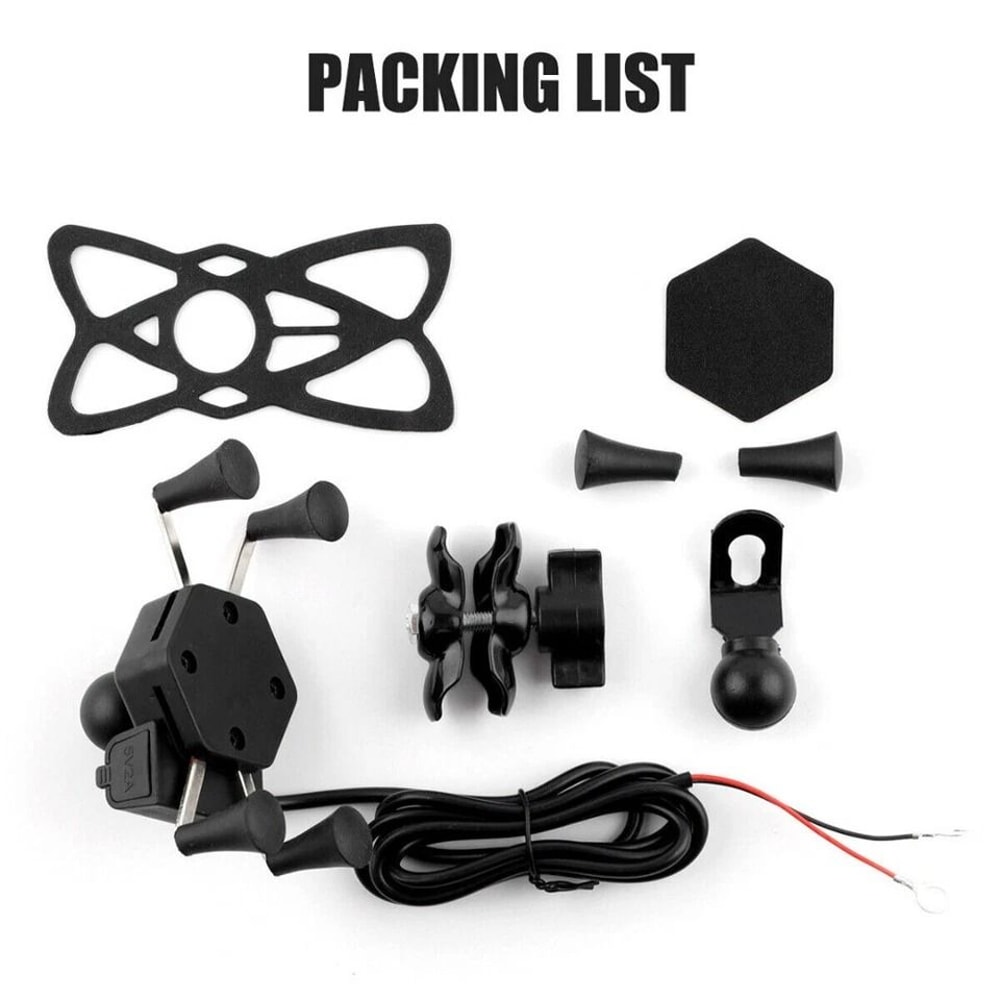 Motorcycle Phone Mount With USB Charger Waterproof GPS Holder For Bikes 9