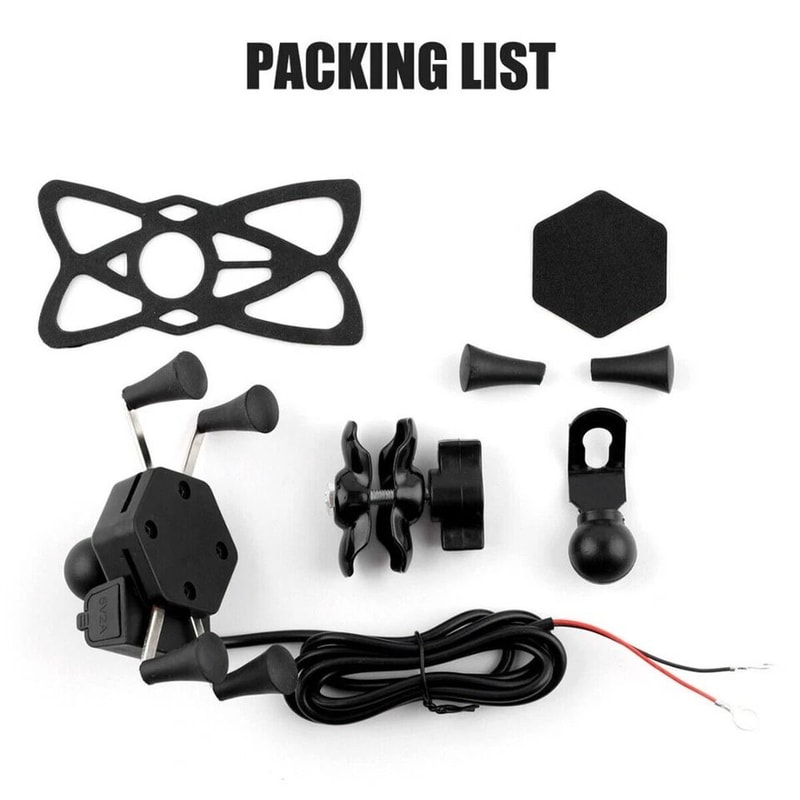 Motorcycle Phone Mount With USB Charger Waterproof GPS Holder For Bikes 9