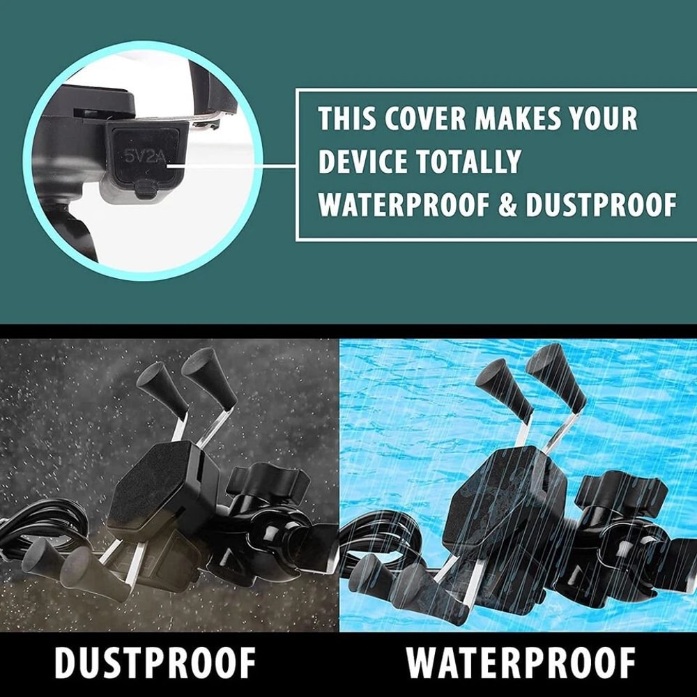 Motorcycle Phone Mount With USB Charger Waterproof GPS Holder For Bikes 2