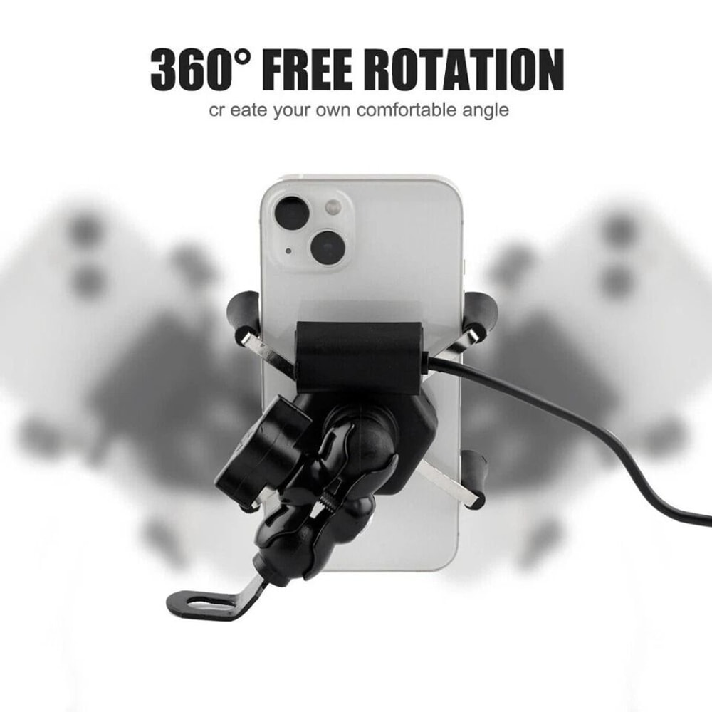 Motorcycle Phone Mount With USB Charger Waterproof GPS Holder For Bikes 3