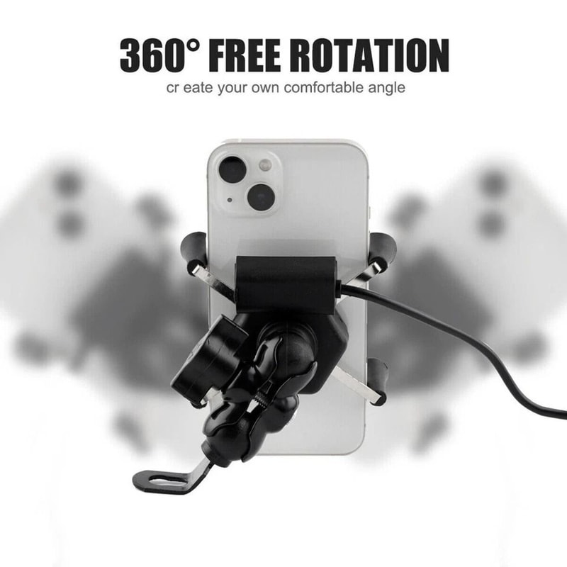 Motorcycle Phone Mount With USB Charger Waterproof GPS Holder For Bikes 3