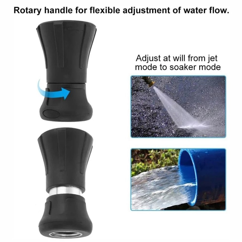 Heavy Duty Garden Hose Nozzle With Adjustable Spray For Car Wash Lawn Watering And Outdoor Cleaning 2