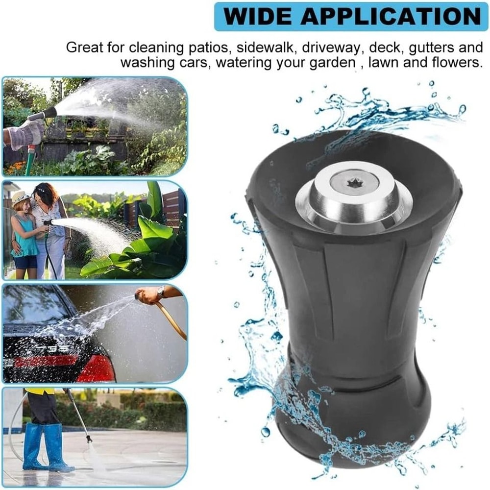 Heavy Duty Garden Hose Nozzle With Adjustable Spray For Car Wash Lawn Watering And Outdoor Cleaning 4
