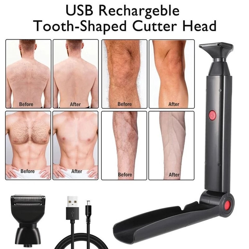Rechargeable Electric Back Shaver For Men With Long Handle Body Groomer 3