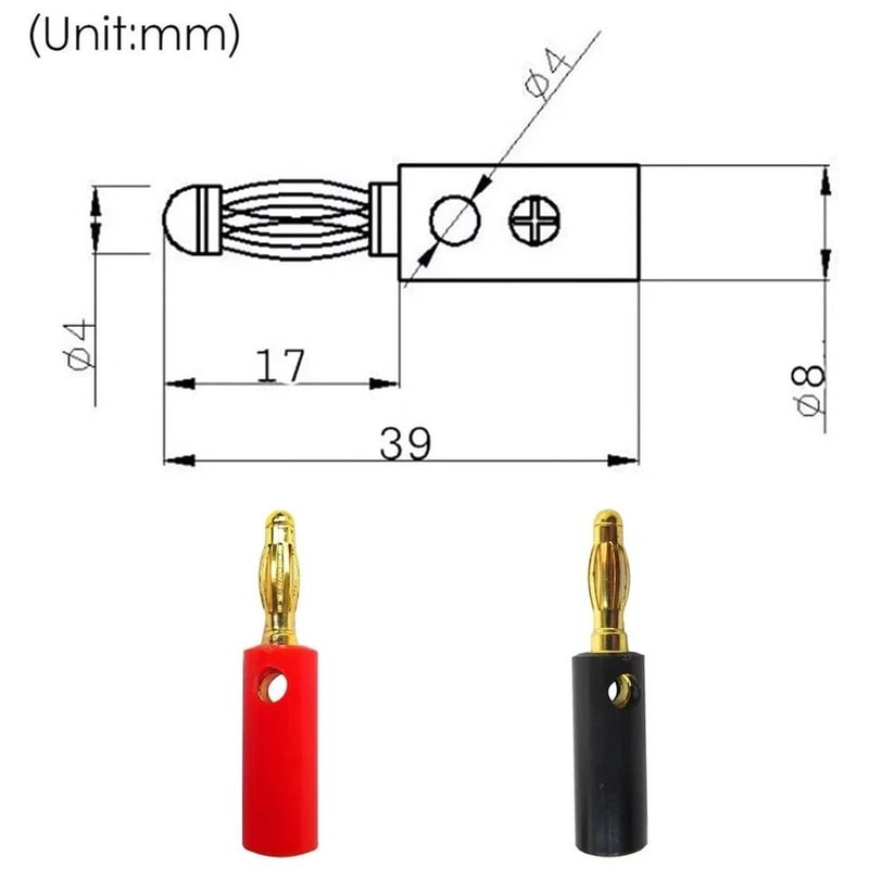 Banana Plugs Set Gold Plated Screw Speaker Wire Connectors 2