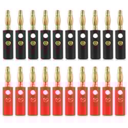 banana plugs set gold plated screw speaker wire connectors