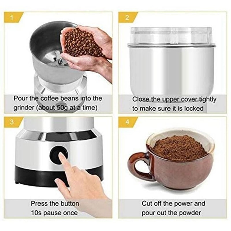 Portable Electric Coffee Bean Grinder For Spices Nuts And Herbs 6