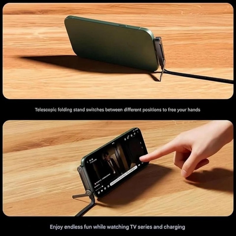 USBC Fast Charging Cable With Foldable Phone Stand 10