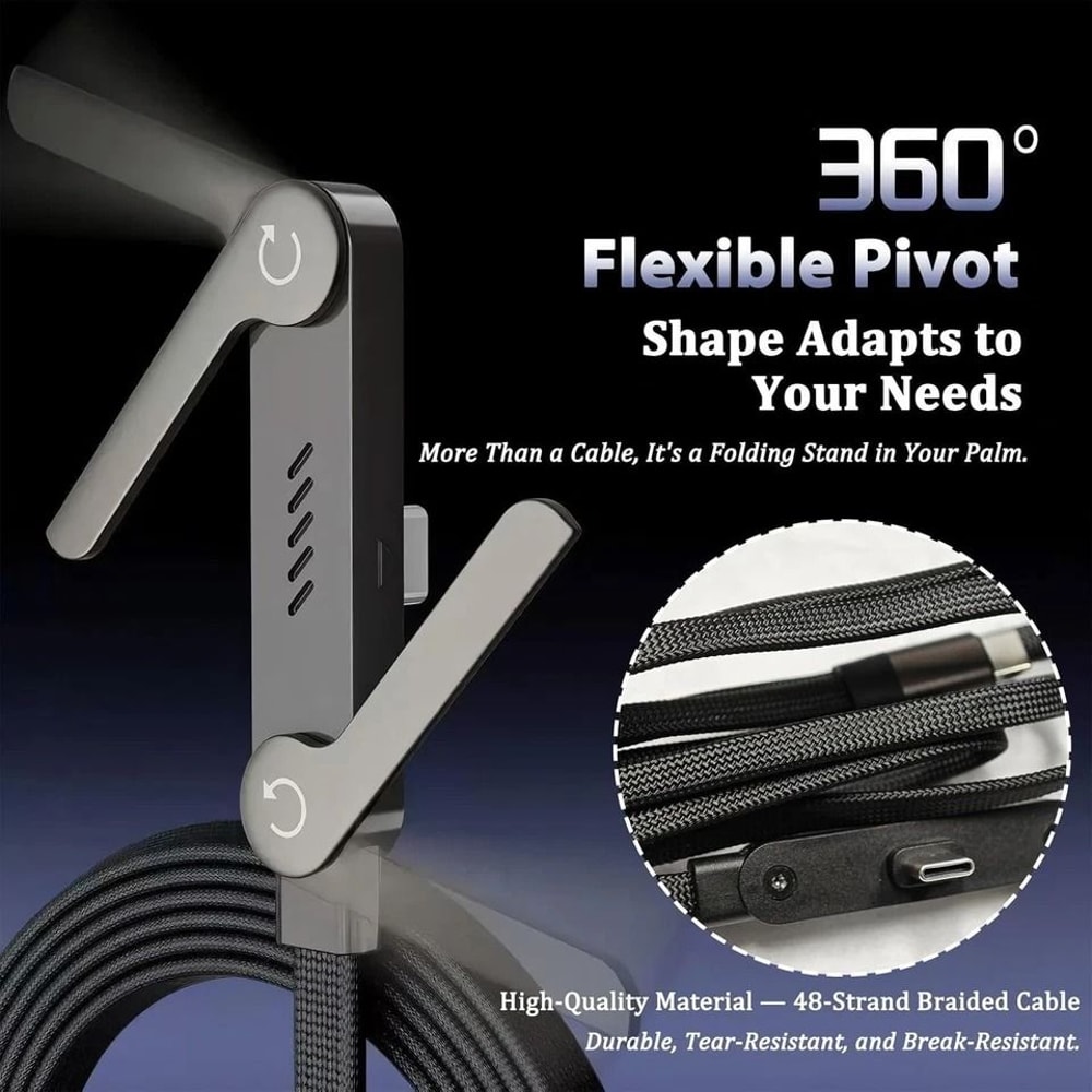 USBC Fast Charging Cable With Foldable Phone Stand 15