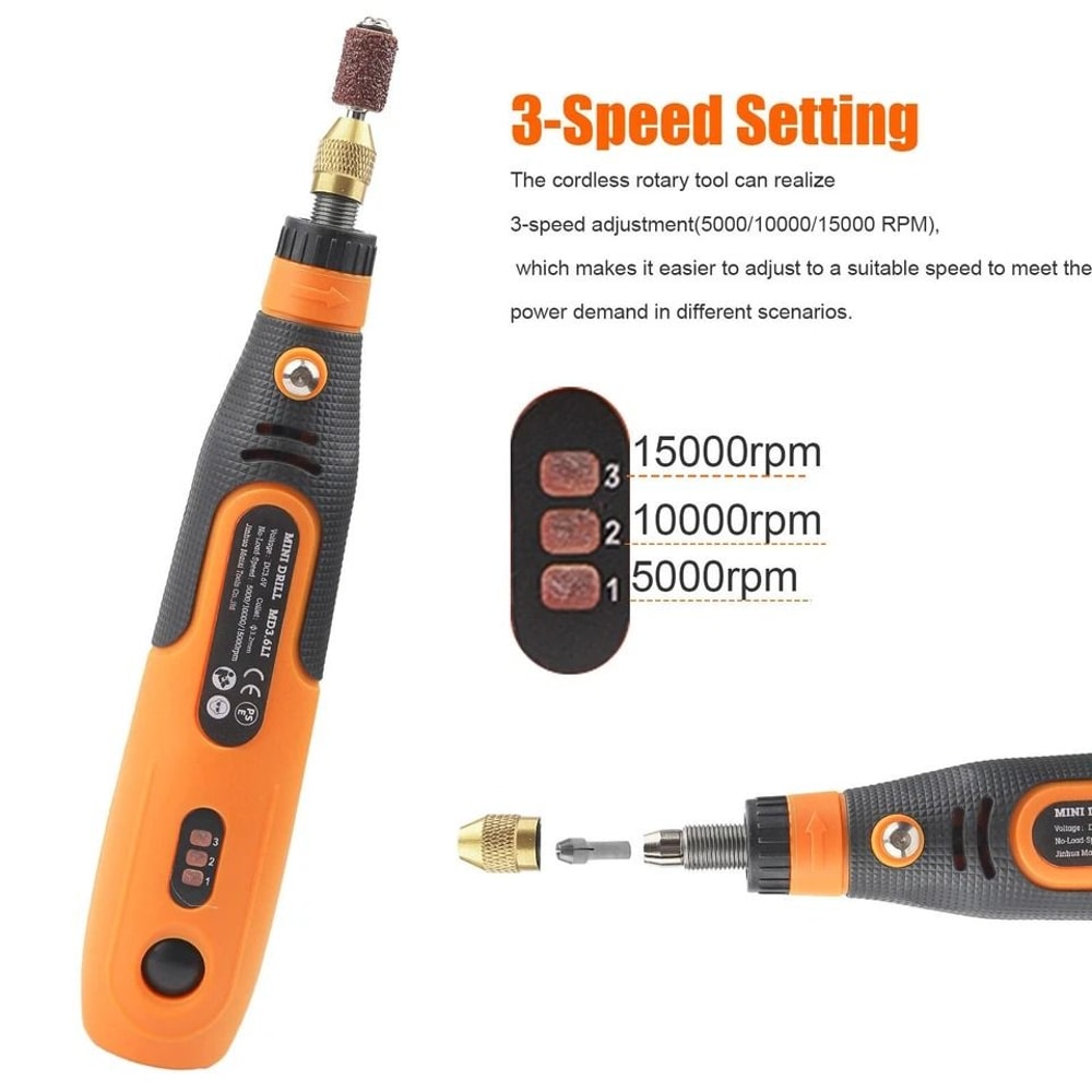 Cordless Rotary Tool Kit With Accessories For Sanding Polishing Engraving 3