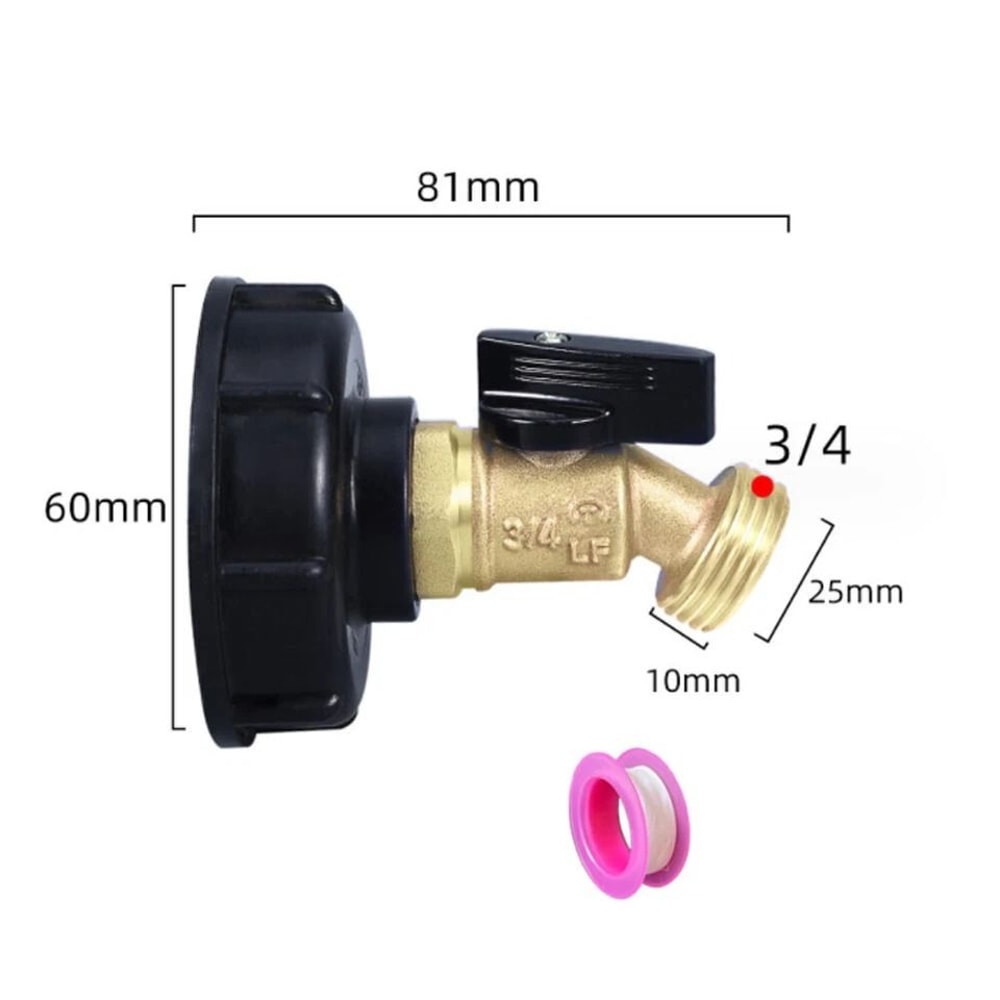 Tote Adapter Garden Hose Brass Valve Connector 3