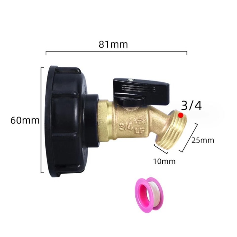 Tote Adapter Garden Hose Brass Valve Connector 3