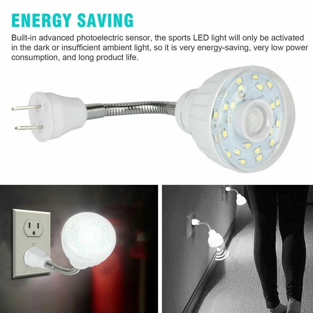 Motion Sensor Night Light Plug In LED Wall Lamp For Hallway Stairs Bedroom 6