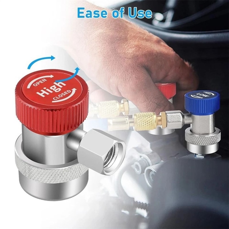 Quick Coupler Set With SAE Male Flare For AC Manifold Gauge High Low Side 3