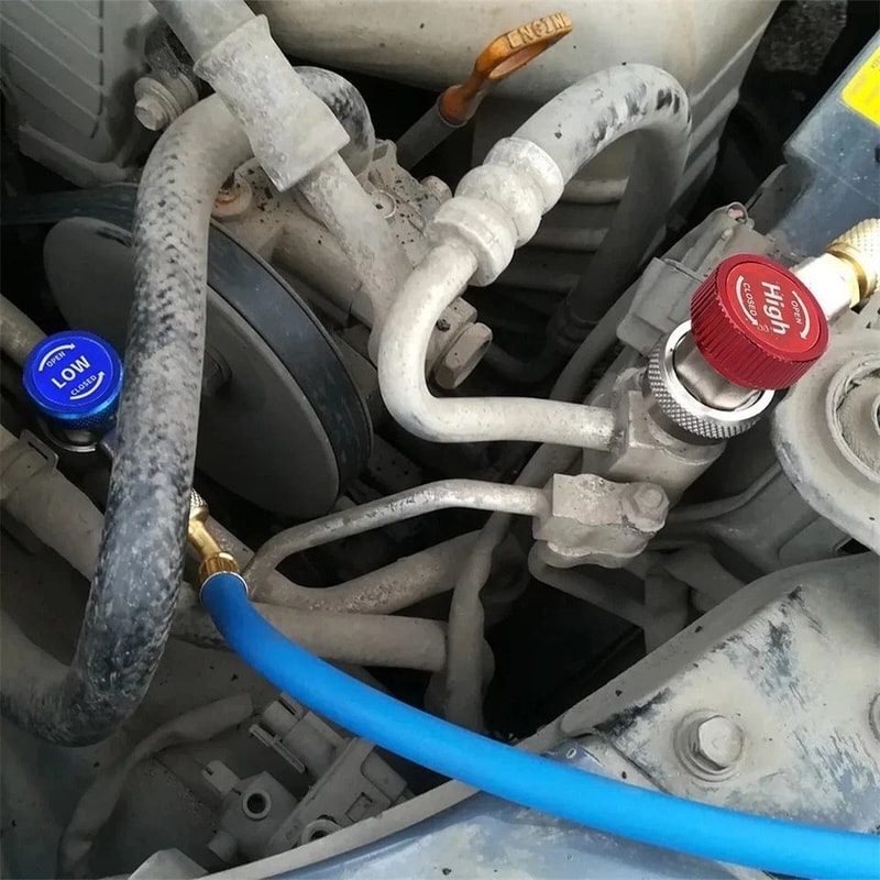 Quick Coupler Set With SAE Male Flare For AC Manifold Gauge High Low Side 4