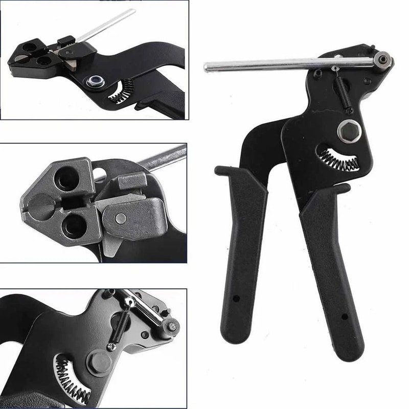 Heavy Duty Metal Zip Tie Gun Kit With Stainless Steel Zip Ties For Outdoor Fastening 5