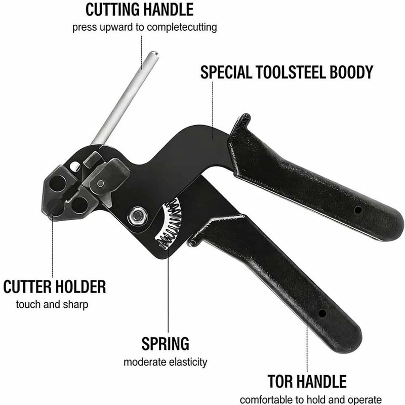 Heavy Duty Metal Zip Tie Gun Kit With Stainless Steel Zip Ties For Outdoor Fastening 6