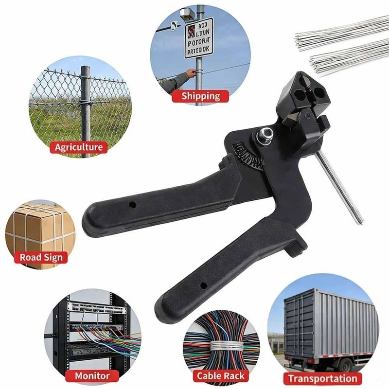 Heavy Duty Metal Zip Tie Gun Kit With Stainless Steel Zip Ties For Outdoor Fastening 8