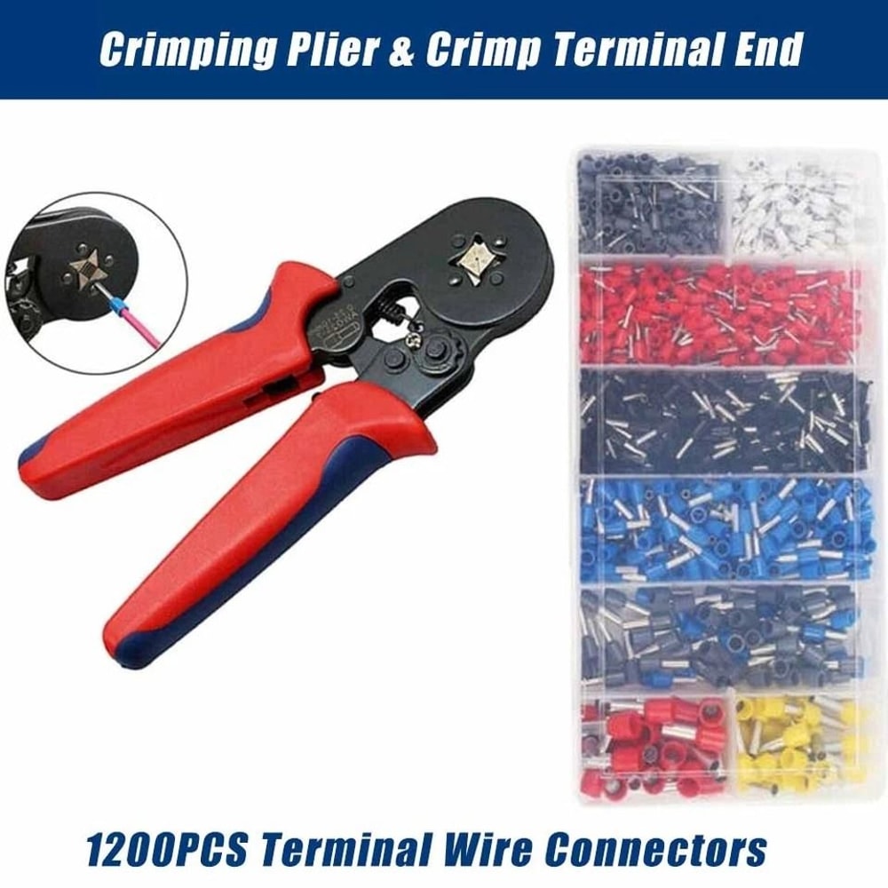 Wire Ferrule Kit With Crimping Pliers Insulated Copper Terminal Connectors 1