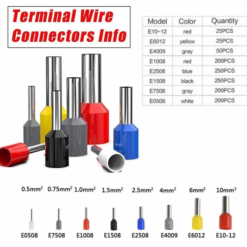 Wire Ferrule Kit With Crimping Pliers Insulated Copper Terminal Connectors 4