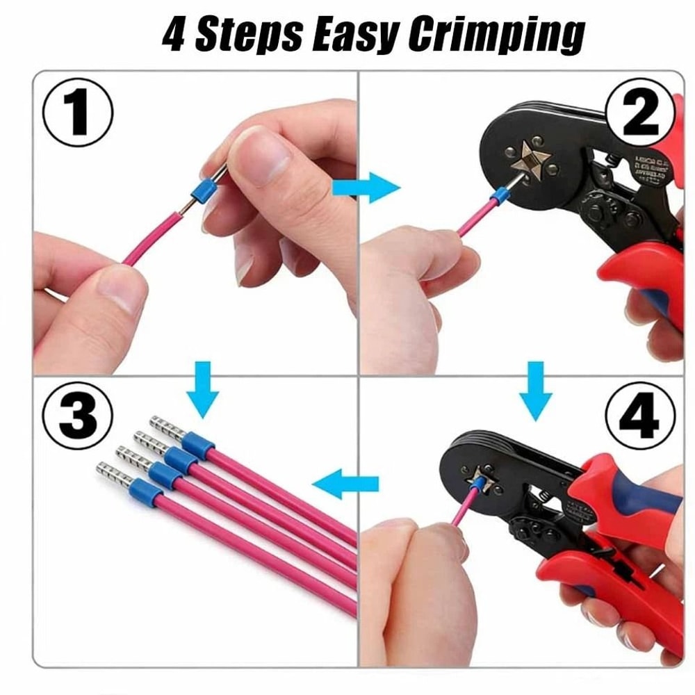 Wire Ferrule Kit With Crimping Pliers Insulated Copper Terminal Connectors 5