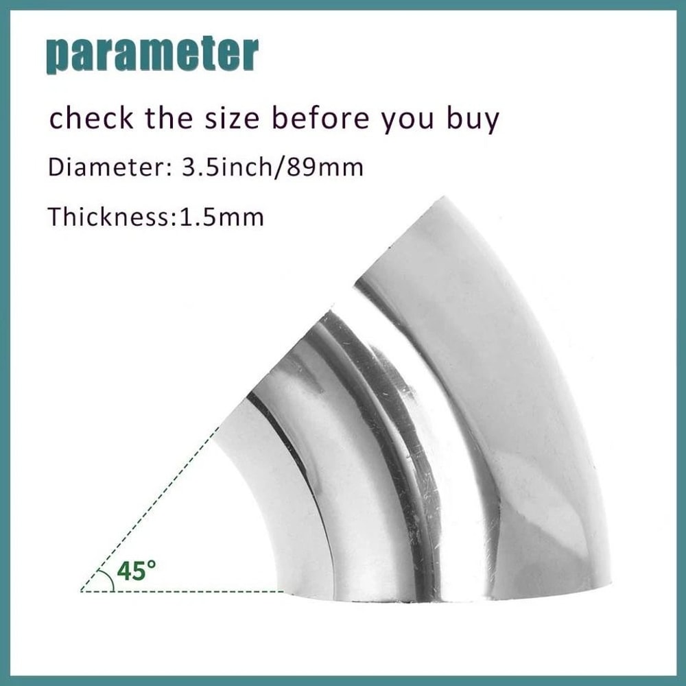Degree Exhaust Elbow Stainless Steel Universal Pipe Fitting 3