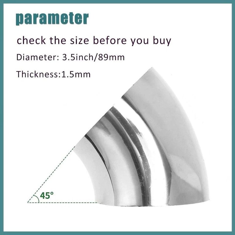 Degree Exhaust Elbow Stainless Steel Universal Pipe Fitting 3